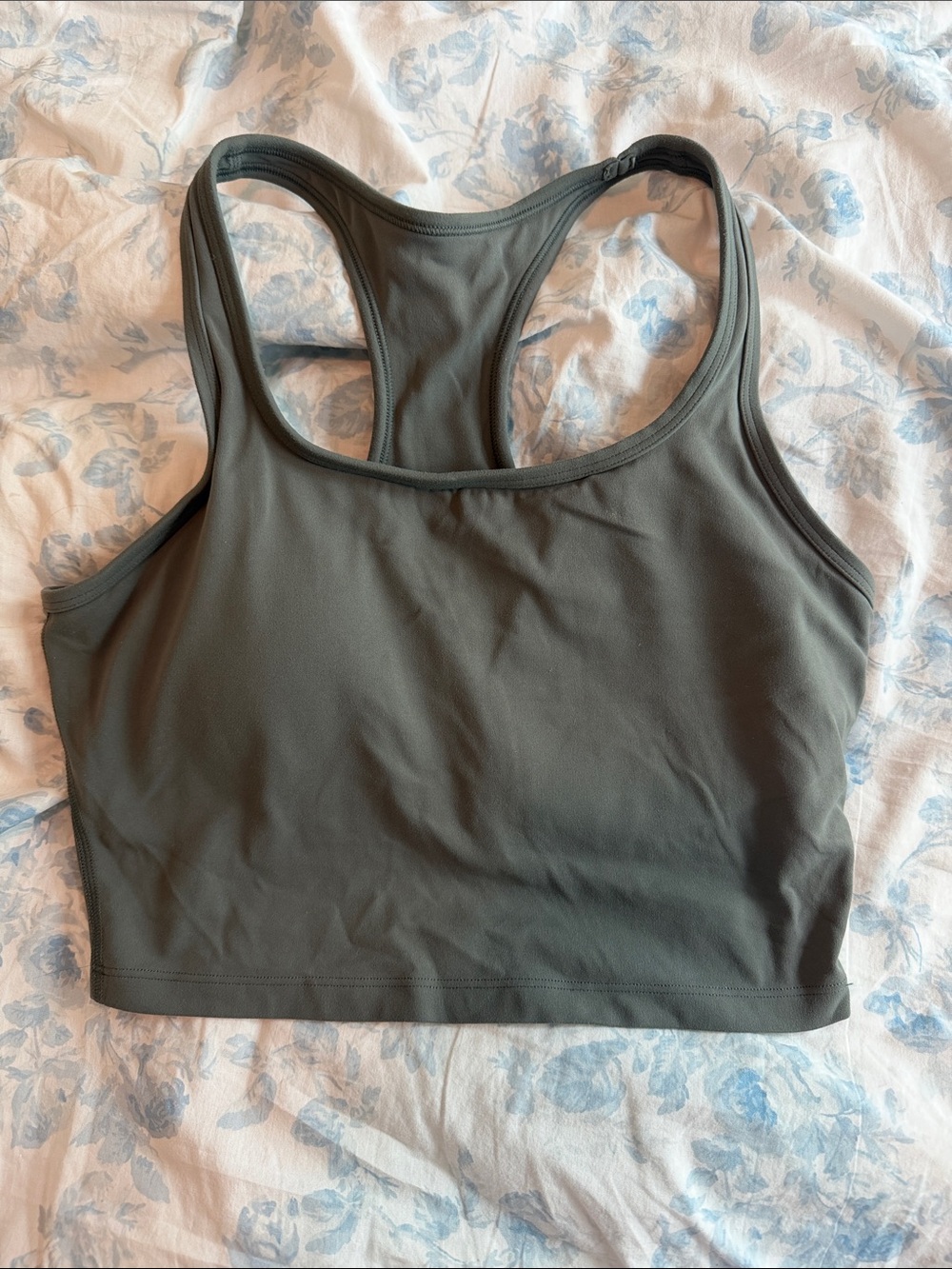 CRZ YOGA Grey Racerback Crop Top with padding